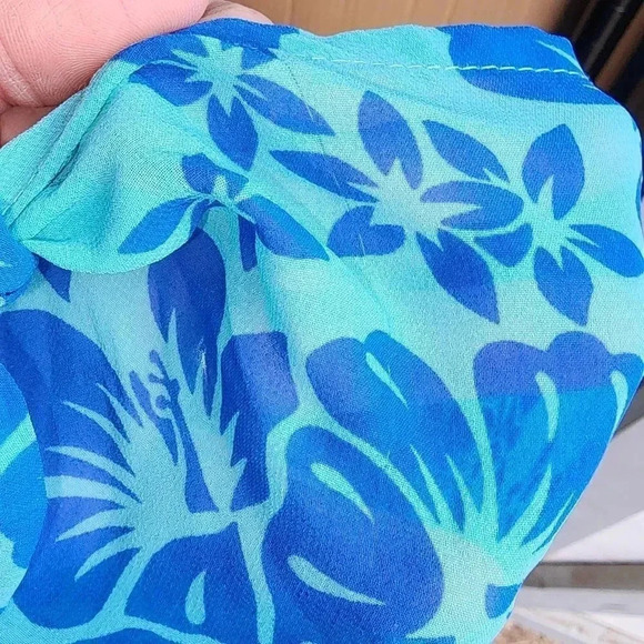 Vintage VS Victoria's Secret Tropical Tie Waist Mesh Swim Cover-up Pants S M - Picture 6 of 6